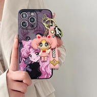 Samsung Galaxy5 2017 J7 Pro J7 Plu J5 Pro Js J7 Max J Me ON5 2016 Cute Cartoon Sailor Moon Phone Case With Toy Key Chain Wrist Strap