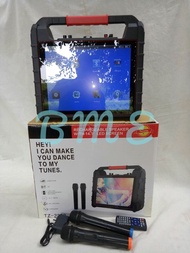 Speaker Portable layar 14 inch karaoke Box TZ 2202