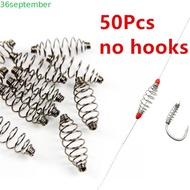 SEPTEMBER Fishing Accessories Durable 50Pcs Olive Shape Feeder Cage Spring Carp Fishing