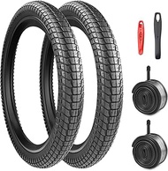 Set of 2 Foldable 20 Inch Bicycle Tyres 20 x 1.95/2.1/2.25 Coat with 2-Pack Inner Tube 50/53/57-406 