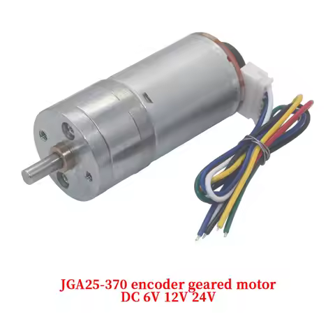 JGA25-370 DC deceleration motor with encoder speed measuring code disc strong moment 6V 12V 24V