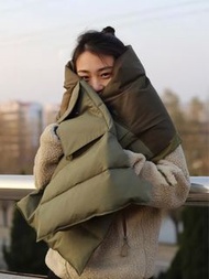 THE NORTH FACE Mountain Down Cape紫標保暖輕量羽絨披肩圍巾圍脖