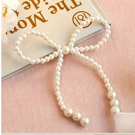 4/6/10 Pcs Pearl Bow Decoration, Beaded Chain Party Supplies, Suitable For Cake Shop, Florist, Rose 