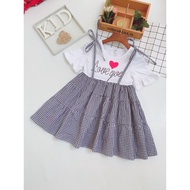 Abikids plaid girls' summer fashion dress DO215
