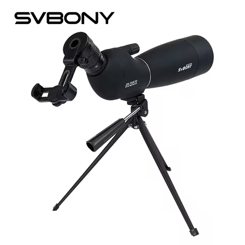 SVBONY SV28 PLUS 25-75X70 Focusing Spotting Scope Monoculars With Desktop Tripod And Smartphone Adap