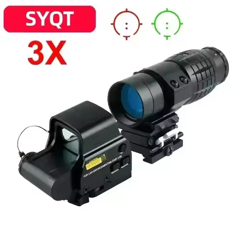 558 Holographic Scope 558+3x Tactical Optics Sights with Flip-up Quick Detachable Red/Green Dot Hunt