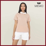 Memo&l=Textured~T/Collared^bt$T-Shirt^jX$For^Dc$Women_Fg%(Khaki)