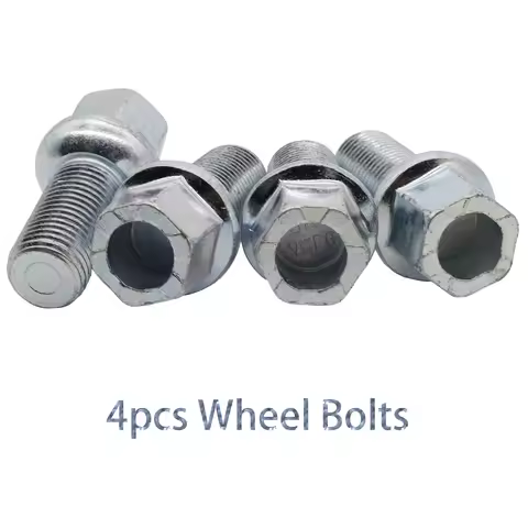 4× Car Wheel Bolts Silver Steel Wheel Accessories Parts For VW Volkswagen Golf Rabbit GTI R32 Polo 9