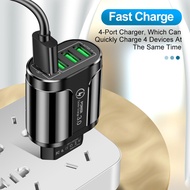 PCF* USB Charger EU UK US Travel Adapter Fast Charging Wall Charger with 4 USB Ports
