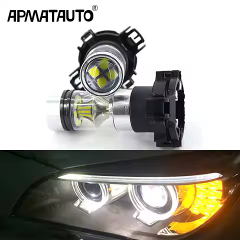 2pcs PY24W 100w LED Bulbs Front Tail Turn Signal White Amber For BMW 328i 335i M3 X3 X5 X6 Z4 For Au