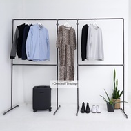Open wardrobe Industrial clothes rail Coat rack Wardrobe 2+1+2 Design Clothes rack Loft seven