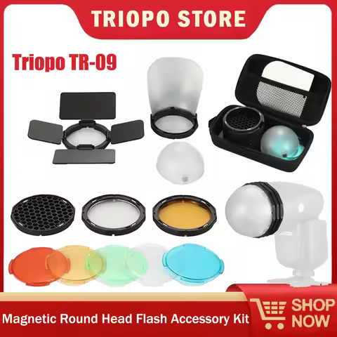 TRIOPO Magnetic Round Head Flash Accessory Kit for Godox V1 V1Pro V100 AD300Pro TRIOPO F1-250 YONGNU
