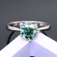 Fashoin jewelry moissanite women ring 925 sterling silver 1 carat 2 ct 3 carat green moissanite ring