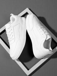 男款白色運動鞋,扣緊前面的滑板鞋,manfinity Basics