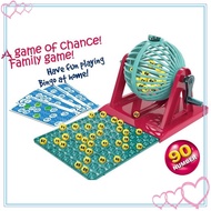 [meteor2] Bingo Game Set Family Board Games Traditional Hand Crank Bingo Balls with Cage Bingo Set f