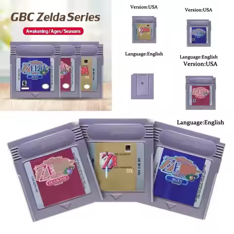 new model Zelda GBC Game Cartridge Console Card Legend of Zelda Awakening Oracle of Seasons DX Links