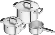 Zwilling Pure 3-Piece Stainless Steel Silver Pot Set