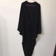 全新韓國製THE FASHION BIBLE黑色長洋裝 黑色素色罩衫 孕婦裝 彈性寬鬆洋裝 可修飾身材