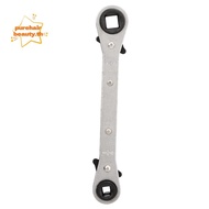 PUREHAIRBEAUTY 2pcs Ratcheting Refrigeration Wrench, with Hex Bit Adapter Double Head / Double Ended