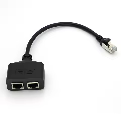 1Pc Ethernet Splitter RJ45 1 Male to 2 Female LAN Ethernet Cable Splitter Cable Ethernet Socket Conn