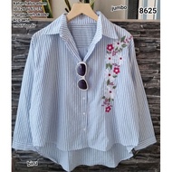 KEMEJA 8625 Embroidered striped shirt Blouse