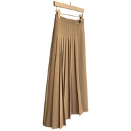Classy Laminated Pleated Stylish Asymmetrical Skirt Womens Fall and Winter A- line Berkeley Skirt ov