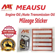 Premium Quality Mileage Sticker for Engine Oil / Auto Transmission Fluids Service for Windsreen by MEAUSU