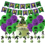 Hulk birthday party supplies includes happy birthday banner, hulk cake toppers, balloons for kids hulk birthday supplies