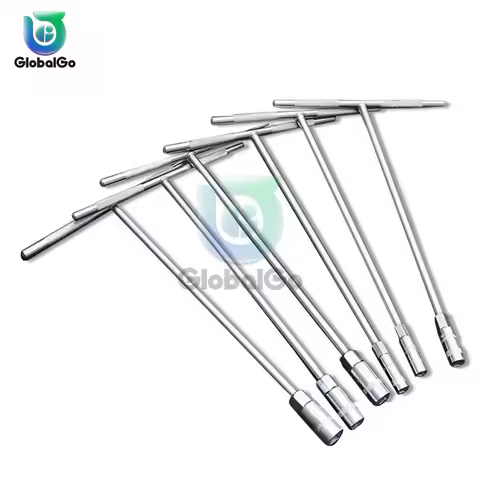 T-shaped Hand Tool Hex Socket Wrench 7mm 8mm 9mm 10mm 12mm 13mm 15mm 17mm Metric T-handle Wrench Ext