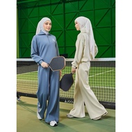 HIJABISTAHUB VALERY HALF-ZIP JUMPER set Baju Seluar Women casual Airport travel suit