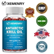 Krill Oil, 100% Antarctic krill oil capsules, containing natural astaxanthin, krill oil, DHA and EPA