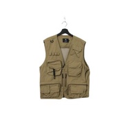 Back to Green-經典釣魚背心 卡其網格 多口袋 v-29/vintage vest
