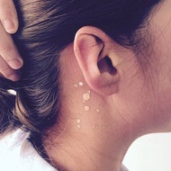 Not Real Tattoo 金色 紋身貼 - UNIVERSO "他們都是圓圓的" 星球系列 / 金屬 紋身貼紙