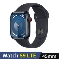 Apple Watch S9 LTE 45mm午夜鋁錶殼配午夜運動錶帶(S/M)