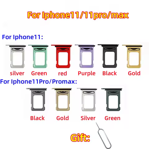 SIM Card Tray for iPhone 11/11Pro/11ProMax Card Slot Drawer Holder Drawer Chip Card Tray Sim Card Re