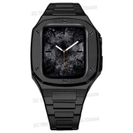 ชุดปรับเปลี่ยนเคสฝา + สายสำหรับ Apple Watchเคสฝาครอบสำหรับ Apple Watch ซีรีย์7 45มม. 6 5 4 SE 44มม. สายเหล็กสำหรับ I Watch Correa 44มม. 45มม.