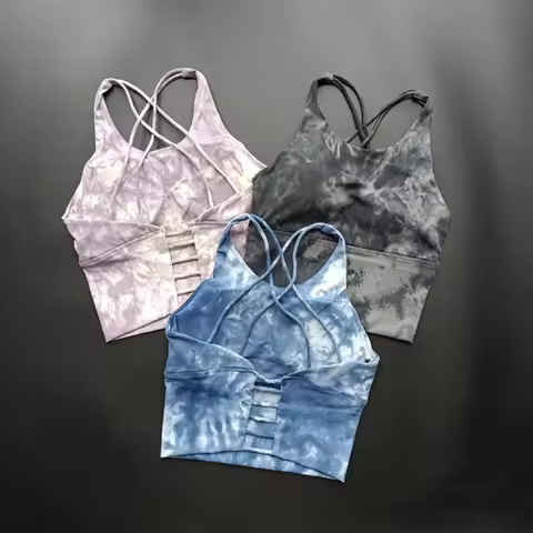 Tie-dye Sports Underwear for Women Shock-proof Shock-absorbing Running Beauty Back Vest Gathering Br