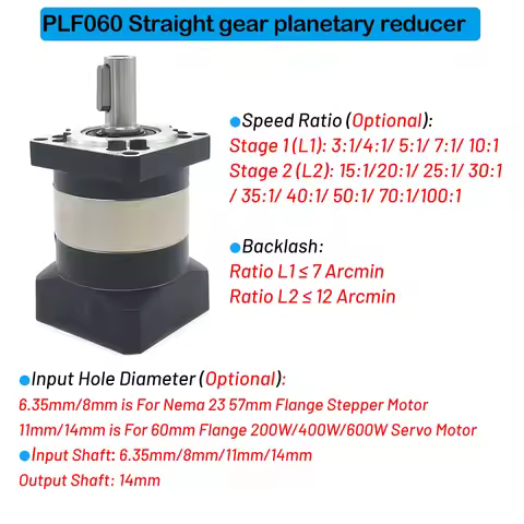 Nema23 Nema34 Planetary Gearbox Step-down Gearbox Motor Reducer Less 7 Arcmin for Stepper Motor 60/8