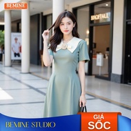 BEMINE dress designed with heart collar and A-line floral appliqué, suitable for work-MT11164