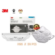 50 Pieces 3M VFlex N95 Foldable Particulate Respirator Flat Fold Disposable Face Mask 3M-9105 PROGUA