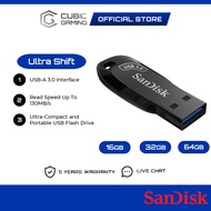 Sandisk Ultra Shift CZ410 USB 3.0 Flash Drive/Pendrive up to 100mb/s (256GB/128GB/64GB/32GB)