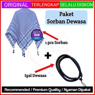 Igal Adult Turban Adult Head Turban and Igal Package/ Tassel Turban Cover Scarf Hajj Turban/ Arabic 