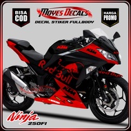 Decal Stiker Ninja 250 FI  Full Body Motif Redbull Warna Merah