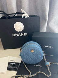 Chanel 金球 牛仔 圓餅 廢包 bag 袋