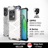(SG) LionShield OPPO Reno 8 Pro / 8 / A78 / A77s / A77 / A57 / A58 / A17k / A17 (5G/4G) Hybrid Tough Phone Case - Clear