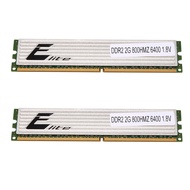 2X 2GB DDR2 Memory Ram 800Mhz PC2 6400 240 Pins 1.8V DIMM with Cooling Vest Desktop Ram for Intel AMD