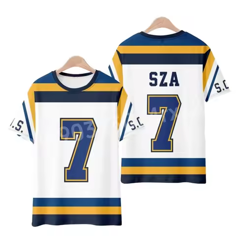 mens new SZA JERSEY SOS Tee Shirt Hip Hop Rapper 90s Vintage T Shirt Men Women Aesthetic T-shirts Ov