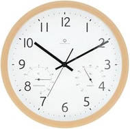 NITORI 8172725 Silent Second Hand, Thermometer/Hygrometer, Dual Use Clock, Foret Natural