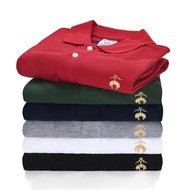 Brooks Brothers 100%original men polo shirt pure cotton casual men short sleeve gold embroidered lap