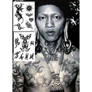 Borneo Dayak Kalimantan temporary Tattoos BORNEO Model